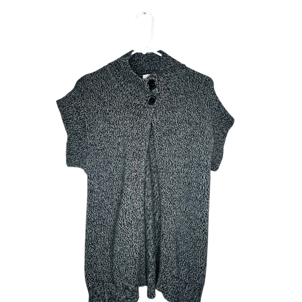 Bobbie Brooks Black and White marbled knit open front cardigan sized Medium